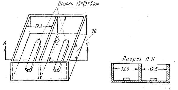 Схема формы для штампования кирпичей