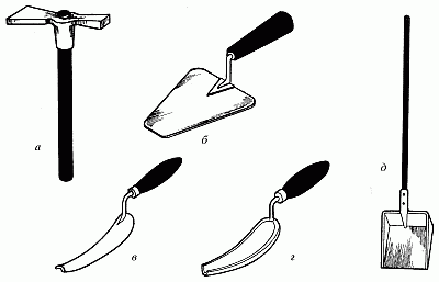 Инструменты используемые при кладке печей из кирпича